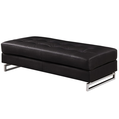 Brown Leather With Legs And Solid Wood - Oversized Style In