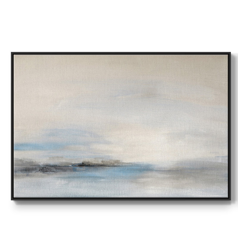 Doux distance encadrée sur toile, Cadre noir, H 17 po x l 25 po x P 2 po