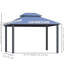 Pavillon de jardin 10 'x 12' avec double toit en polycarbonate, structure en aluminium, fabuleux pour la terrasse, le jardin, la cour, la terrasse, la pelouse, gris