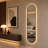 Capsule-Shaped Dimmable LED Full Length Wall Mirror with Sleek Black Frame