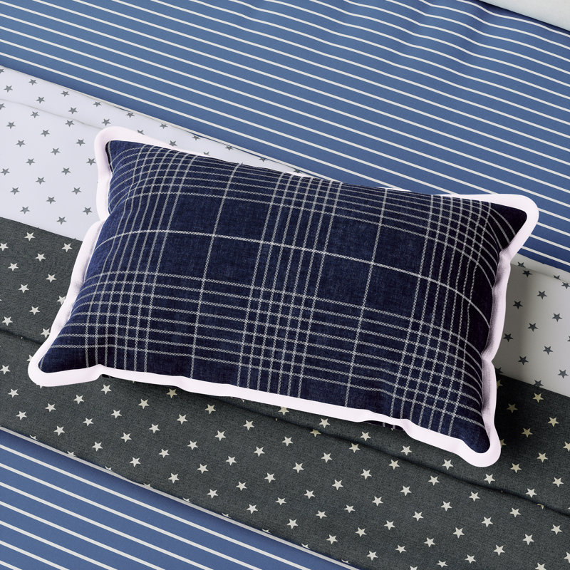 Hamptons Check Cushion 50x30CM Navy