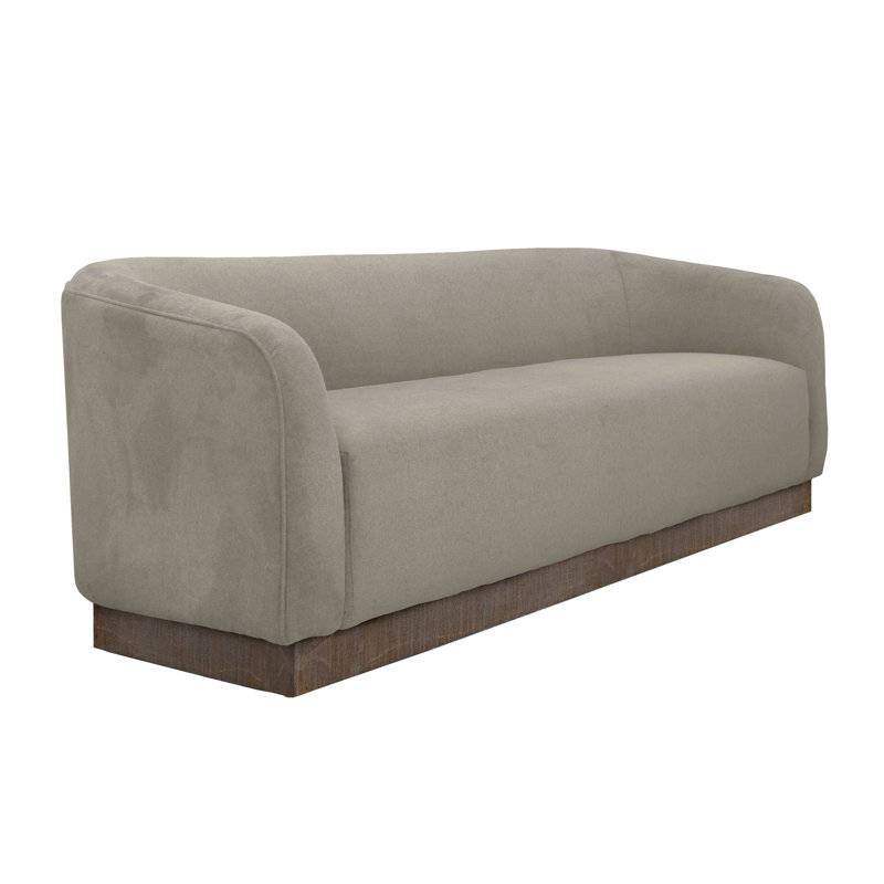 Bedfordshire Wooden Frame & Base, Sofa, Almond Gray Polyester, 33.5" H x 65.5" W x 30.25" D