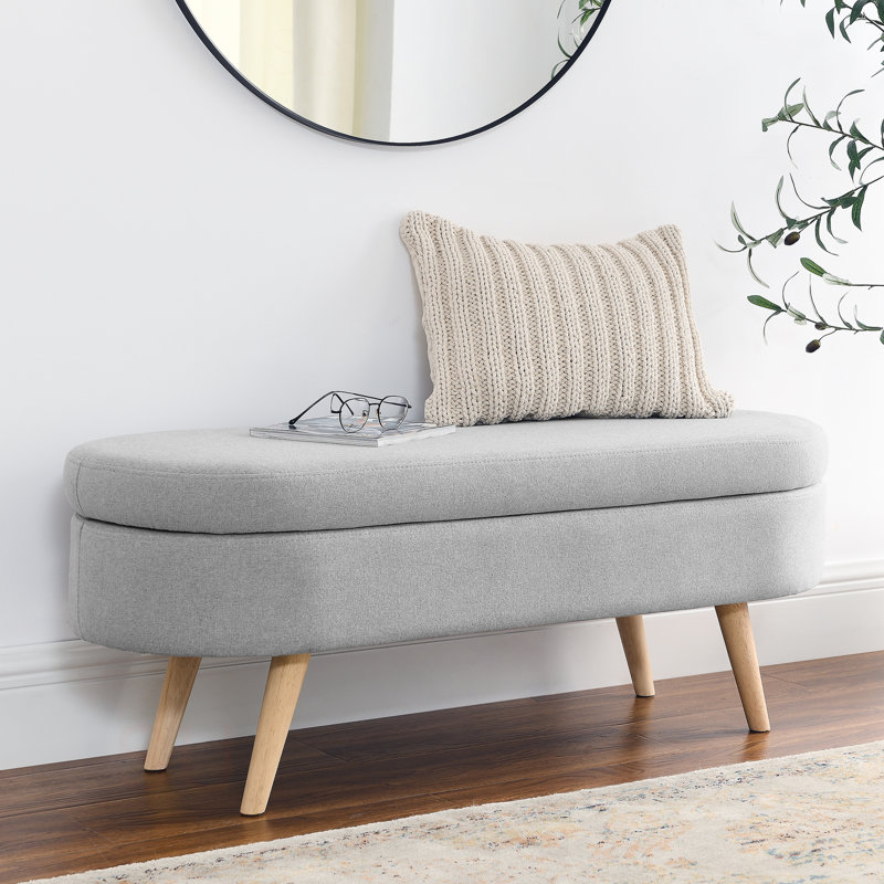 Banc de rangement rembourré 2 places Maly, Grey Duplicate
