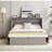 Convertible Bed Cabinet, Gray, With Storage Space, Mattress & Charging Gray Convenient Storage, Soft Foam Plug