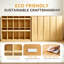 Organisateur de rangement à 10 sections pour enfants avec crochets et miroir, casier en bois pour salle de classe, garderie et maison
