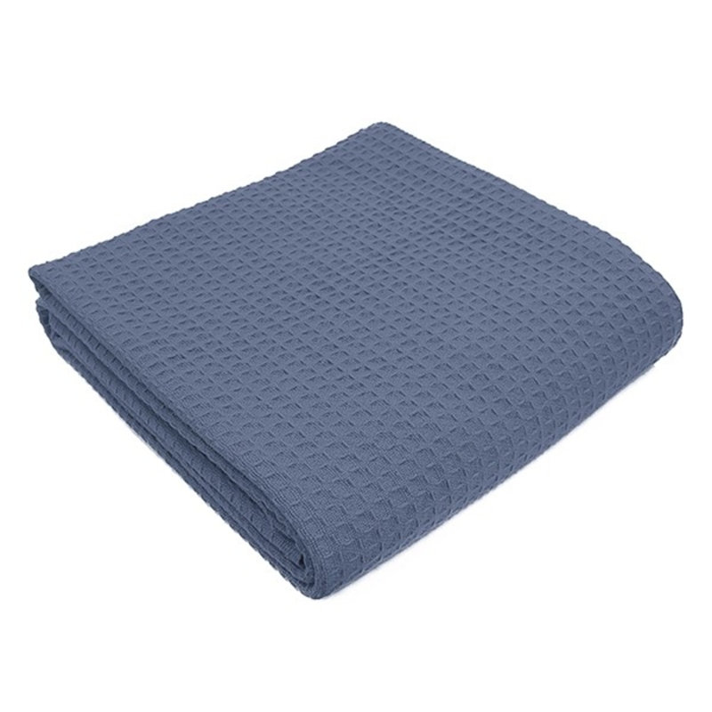 Couverture en coton ISC Rifz, Bleu, Simple