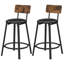 Vasagle, ensemble de 2 tabourets de petit déjeuner rembourrés en polyuréthane, tabourets de bar avec dossier et repose-pieds, assemblage simple, brun rustique et Ulbc069b81-115281364-112015887
