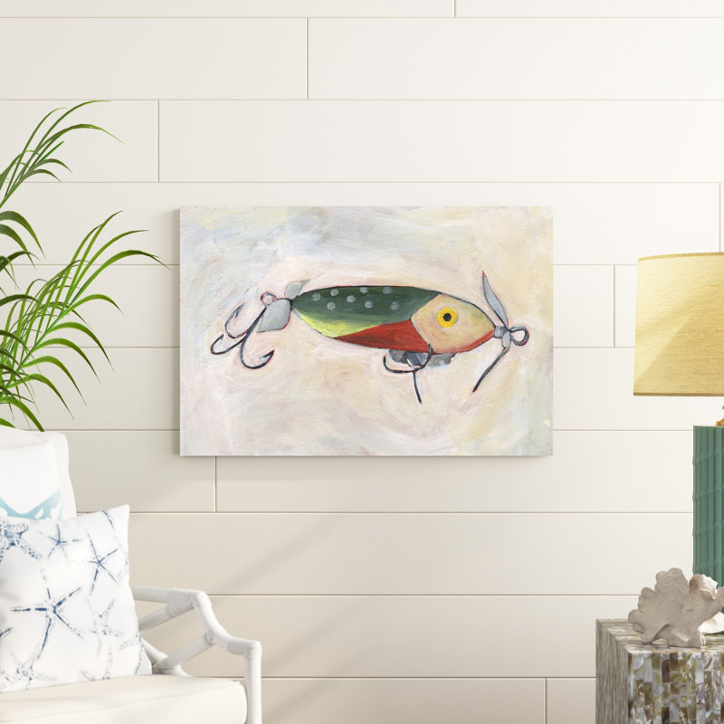 «Retro Fishing Lure III» par Regina Moore, impression sur toile tendue, H 24 po x l 36 po x P 1,25 po