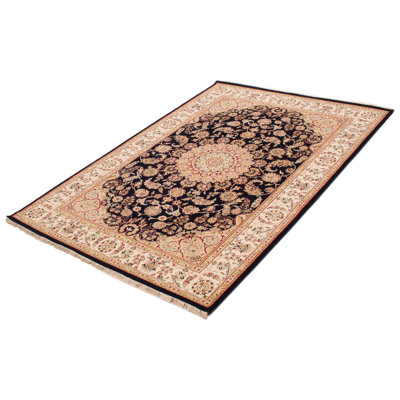 Hand-knotted Nain Dark Navy  Rug 6'0" x 8'11"