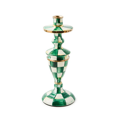 Emerald Check Medium Candlestick