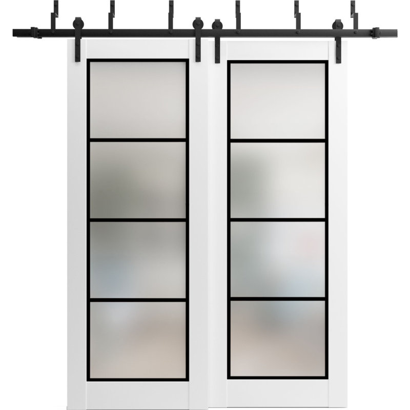 Porte de grange à panneaux en bois, 56 po x 84 po