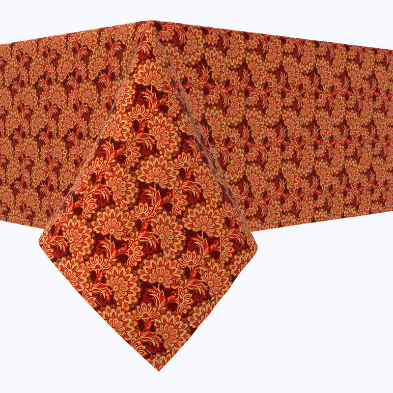 Rectangular Tablecloth, 100% Cotton, Floral 170, 104" x 52"