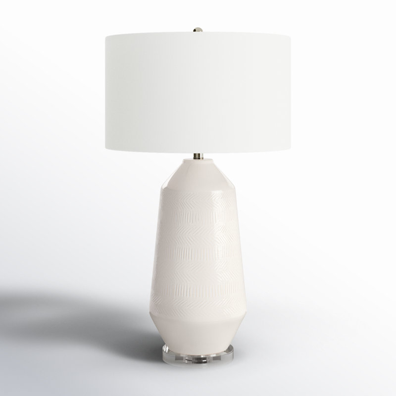 Lampe de table en cristal Lohan, Blanc