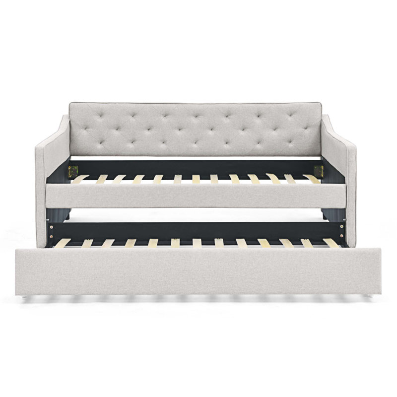 Lit de jour rembourré Natrina, Beige