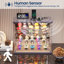 2-Tier Mini Display Cabinet with LED Lights, Charging Station-899610634