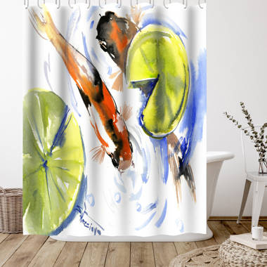 Bless international 71 x 74 Animals Shower Curtain , Koi Fish