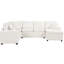 Canapé-lit modulaire crème de 112,2 po avec rangement mobile, ports de chargement et 3 coussins supplémentaires pour le salon, le canapé-lit et la détente