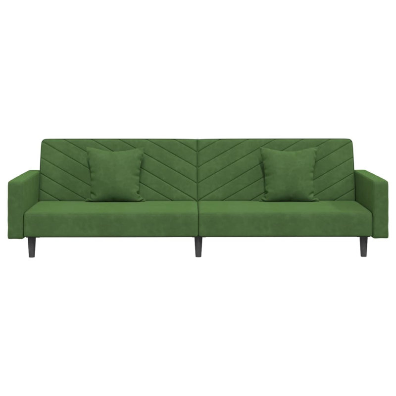 Upholstered 86.6'' Sofa, Dark Green Velvet, Black