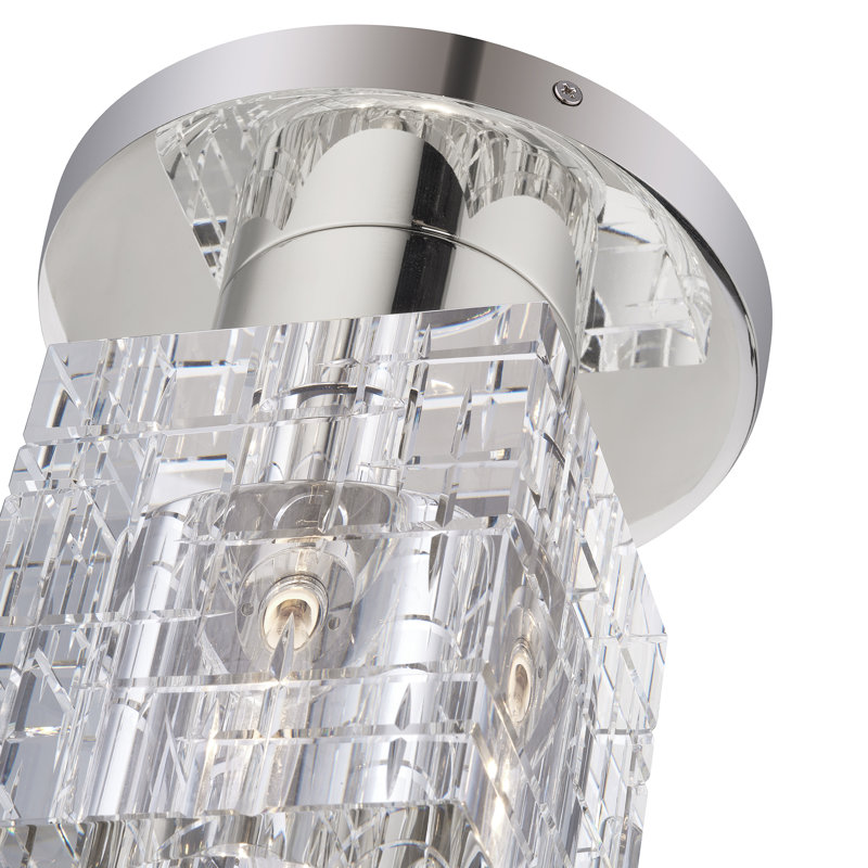 Plafonnier encastré en cristal Brackenridge, Nickel poli