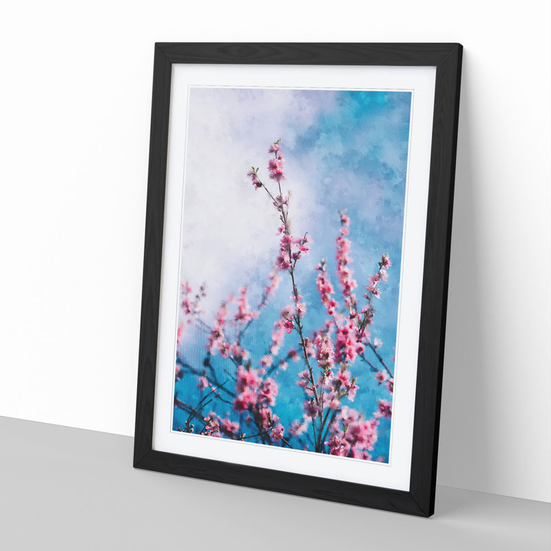 Delicate Cherry Blossom Tree - Picture Frame Graphic Art, 65cm H x 48cm W x 2cm D, Black Framed