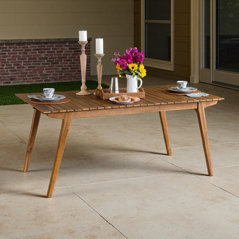 Outdoor 69" Solid Wood Dining Table