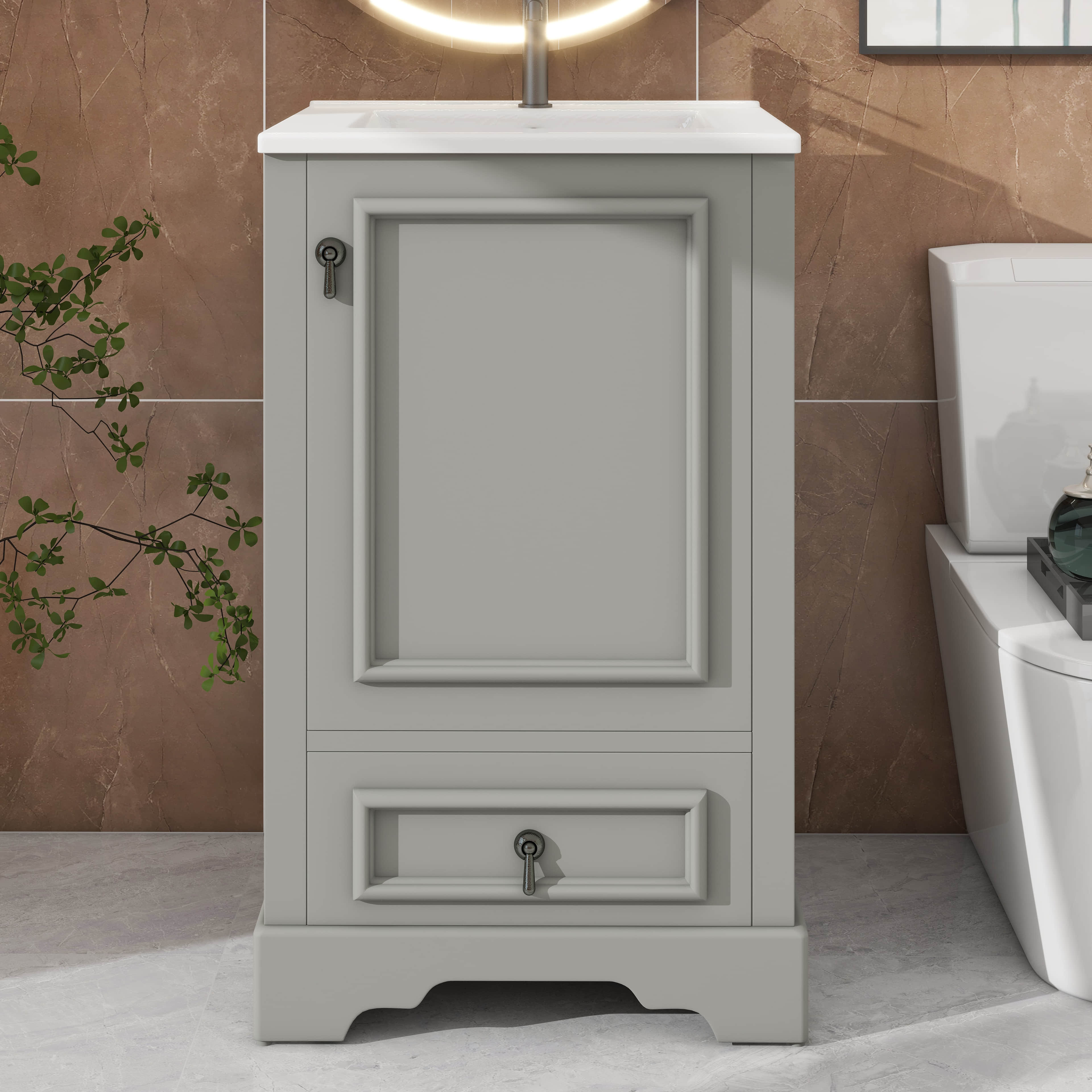 Wildon Home® 20-Inch Bathroom Vanity With Integrated Sink – Single Sink ...