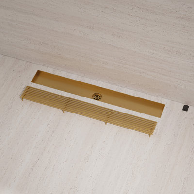 Drain de douche linéaire 24 po, drain de plancher en acier inoxydable