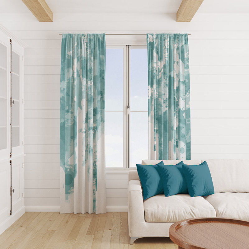 Panneaux de rideaux semi-transparents abstraits, L 20 po x L 82 po