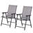 2 Folding Patio Chairs , Stackable Outdoor Sling Armrest For Lawn, Camping, Beach. Gray Metal, No Assembly, 242 Lbs Capacity Barbecue Bearing