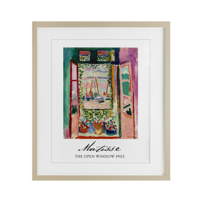 The Open Window Matisse, reproduction d'art sous verre encadrée par Vintage Hustle