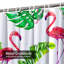 Rideau de douche à motif de feuilles de bananier rose avec 12 crochets-1646320059