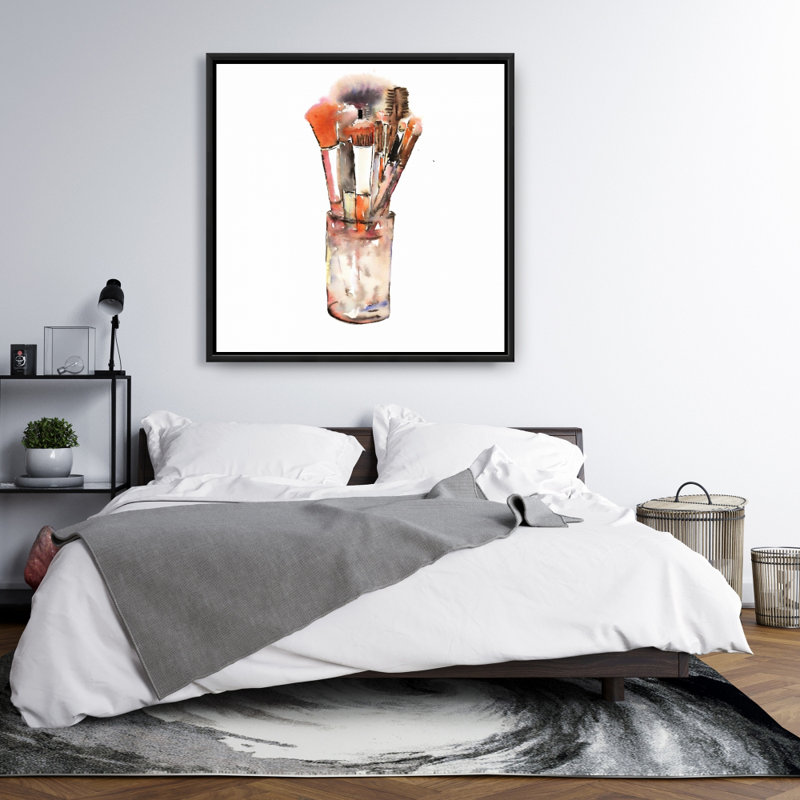 "Ensemble de pinceaux à maquillage" sur toile, H 36 po x l 36 po
