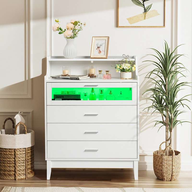 Commode 4 tiroirs en blanc