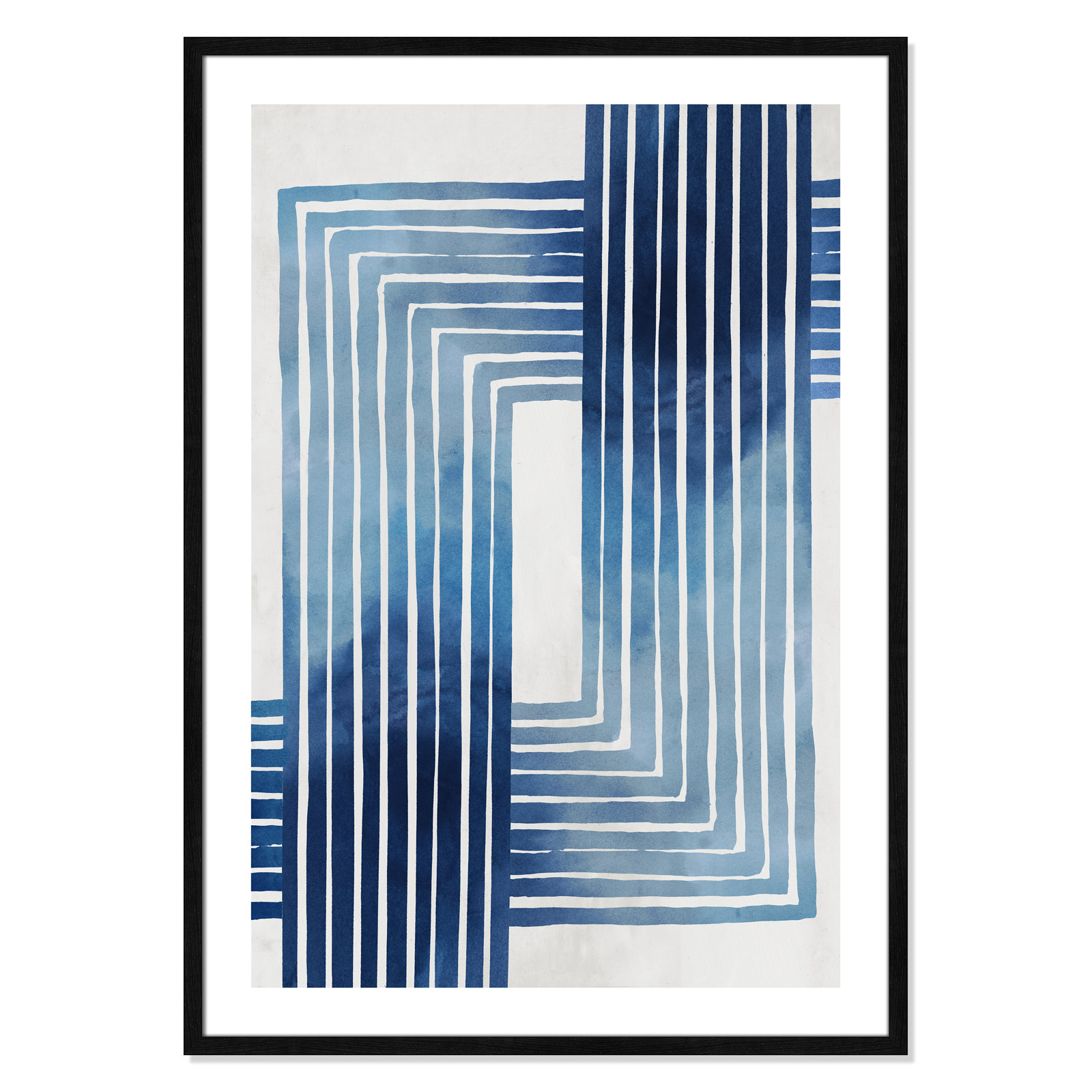 In Unison by Eva Watts - Painting Print, Black Wood Framed Paper, 41.5" H x 29.5" W x 0.75" D