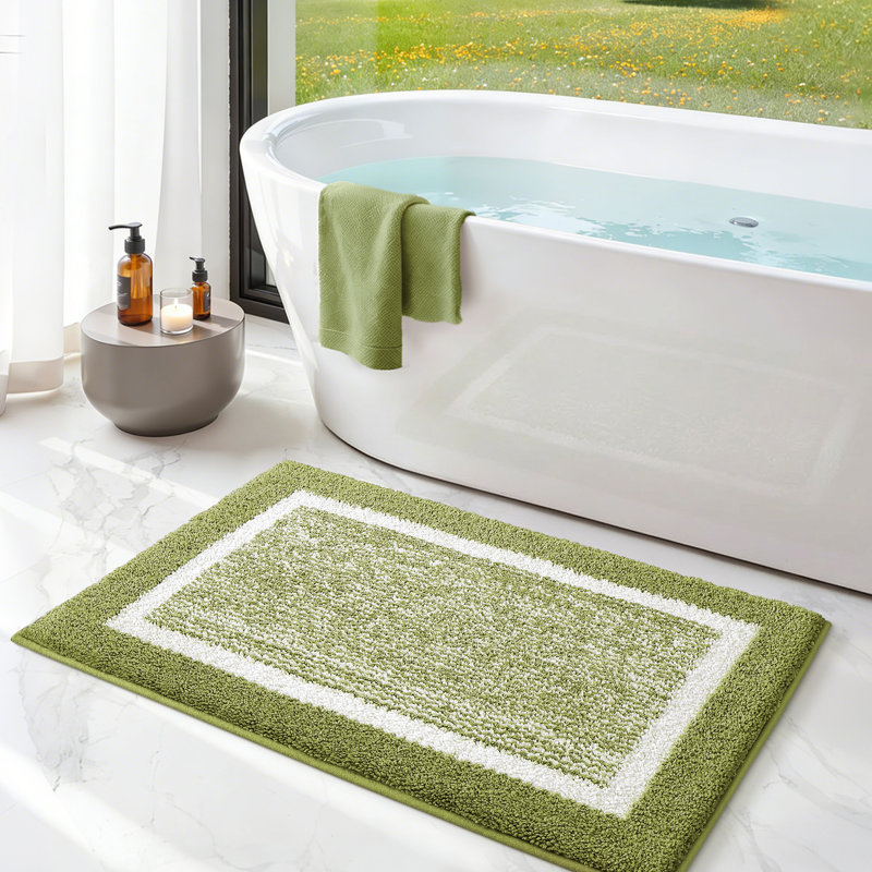 Tapis pour salle de bain Ayleigh, Simple - L 24 po x l 16 po, Vert