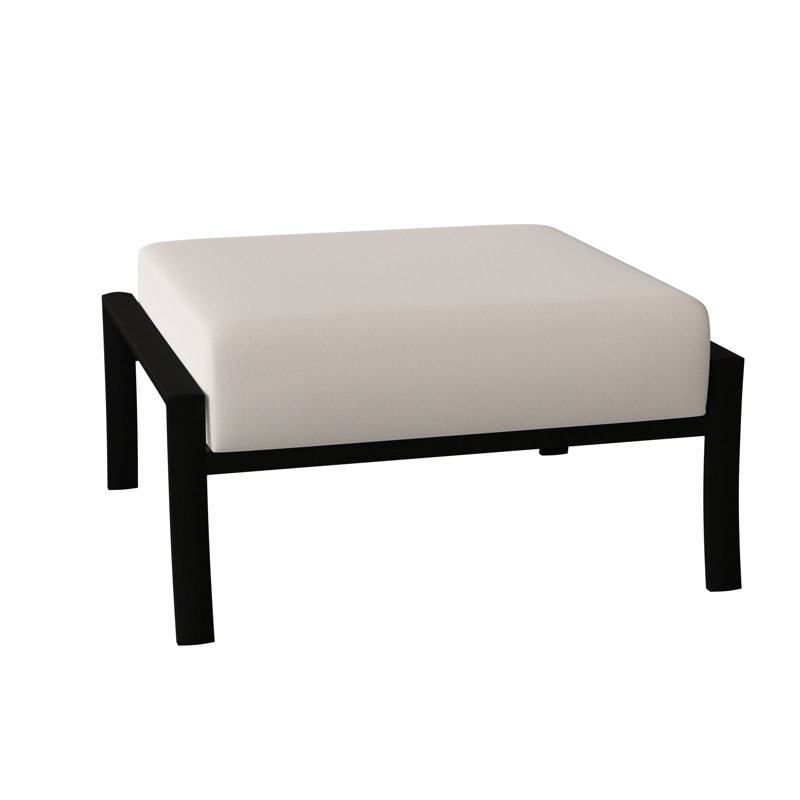 Fremont Outdoor Ottoman, Canvas Bird's Eye Sunbrella® Canvas, Textured Black