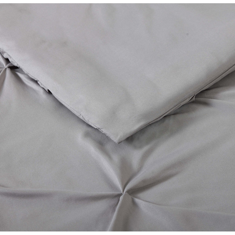 Ensemble d'édredon moderne et contemporain en microfibre Pueblo, Gris, Édredon double et 5 pièces supplémentaires