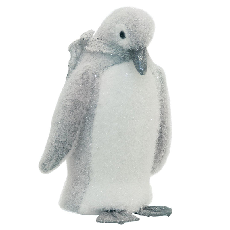 Figurine de table pingouin 10,25 po gris et blanc