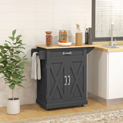 Noelis Solid Wood Top Kitchen Island