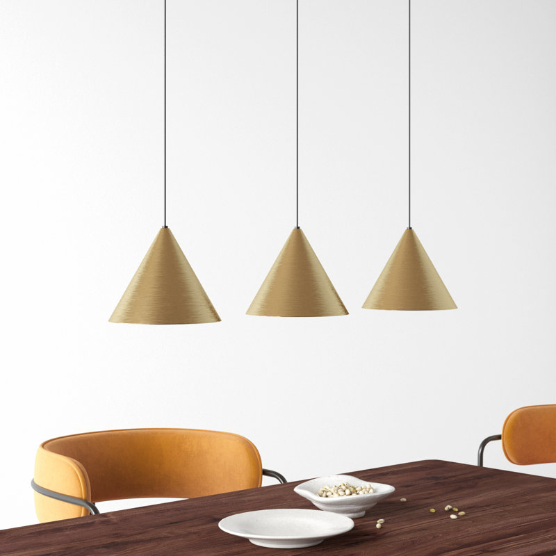 Castle 3 Light Steel Dimmable Pendant