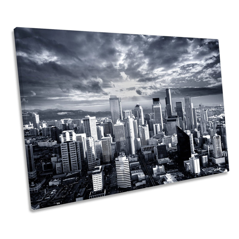 Seattle Washington Cityscape - Wrapped Canvas Print, 40.6cm H x 61cm W x 2cm D