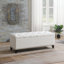 Banc de rangement en lin capitonné-125040187