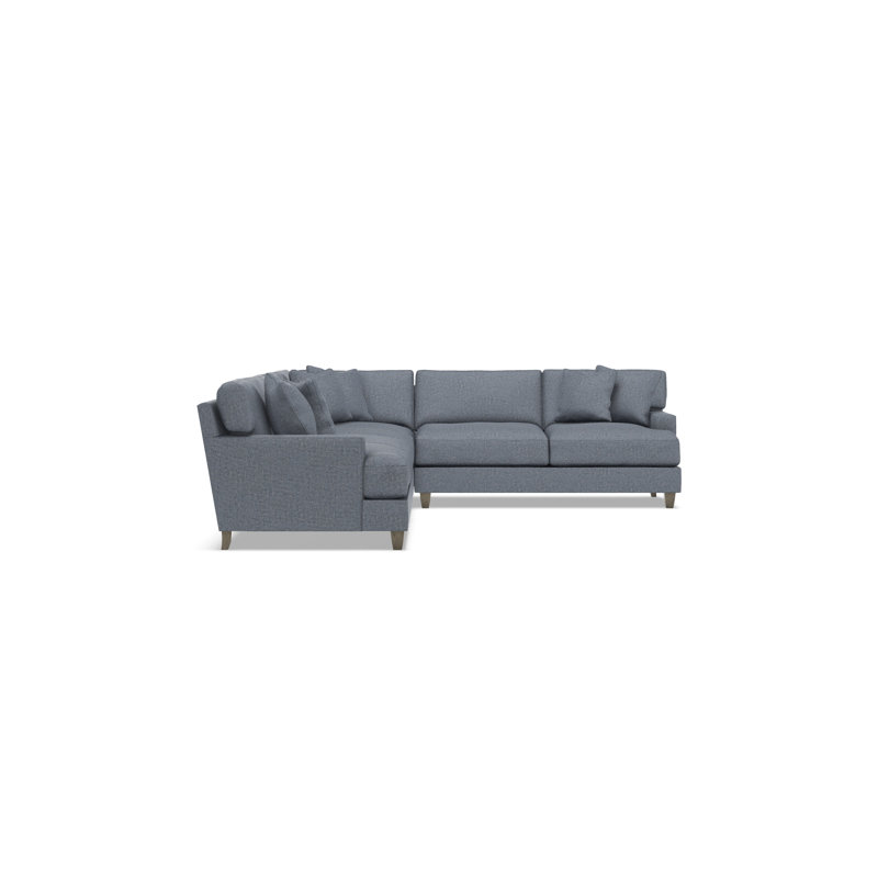 Mila Sectional, Teal Polyester, 33.5" H x 137" W x 107" D, Right Hand Facing