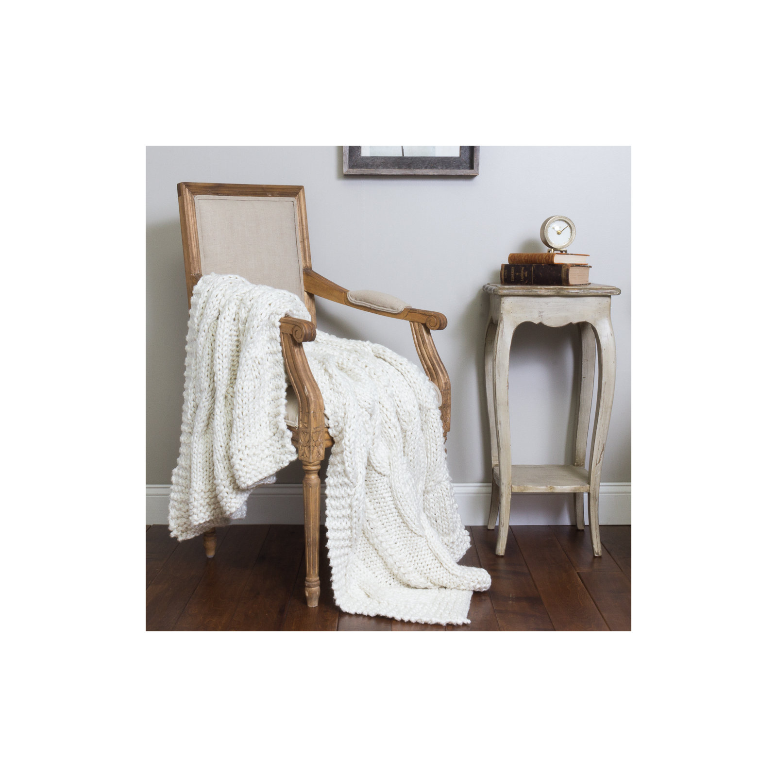 Quilted Throw Blanket, Off White