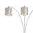 Glam 90" 3-Light Arc Floor Lamp, Polished Chrome, Mylar Crystal Shades, Marble Base, Rotary Switch, Modern Overhead Living Room Lighting