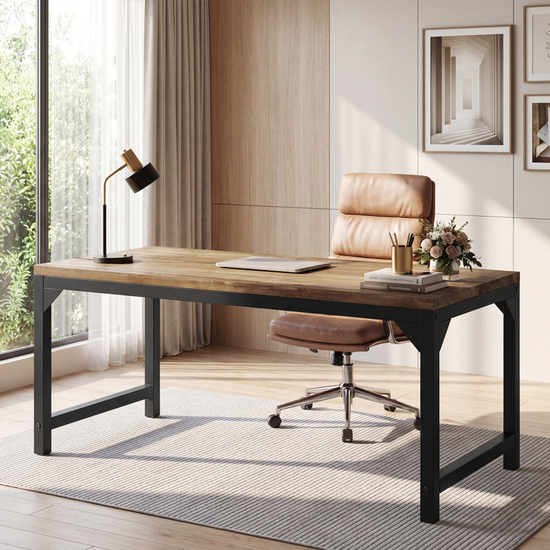 Solid Wood Steel Executive Desk