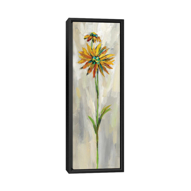 « single tige fleur iii » par silvia vassileva,, reproduction d’impression sur toile tendue, H 36 po x l 12 po x P 1,5 po