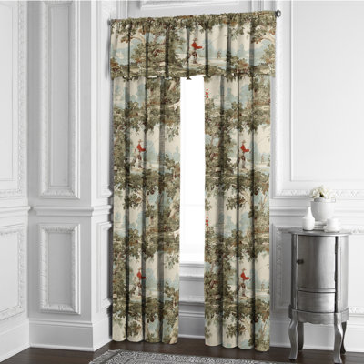 Linen Abstract Room Darkening Rod Pocket Single Curtain Panel
