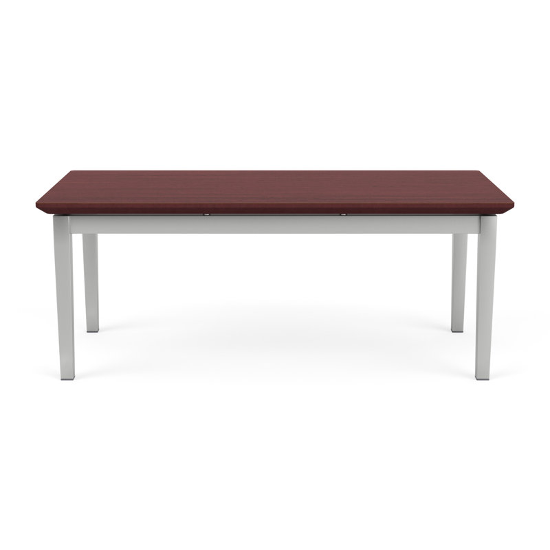 Table basse en acier Lenox, Acajou Chelsea, Argent