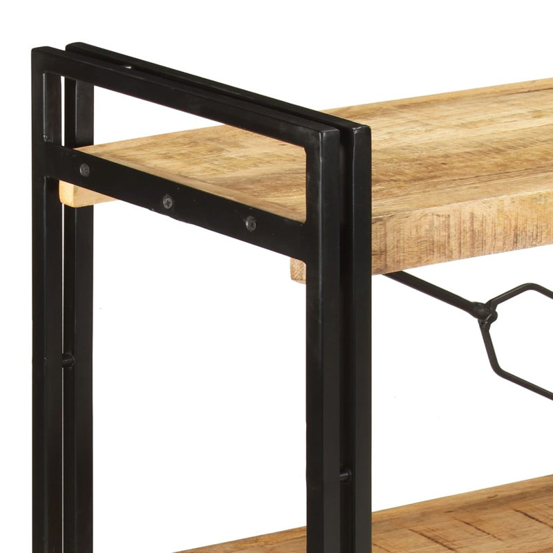 Bibliothèque en bois de manguier massif, Brun, (3 tablettes) H 31,5 po x l 55,1 po x P 11,8 po
